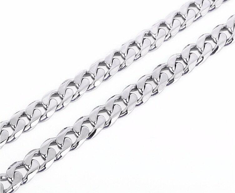 New Pure S990 Sterling Silver Necklace chain Men's Chain