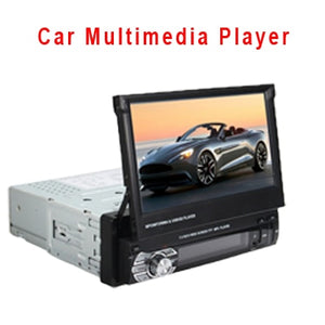 Podofo Car Stereo Audio Radio Bluetooth 1DIN 7 HD Retractable Touch Screen Monitor MP5 Player SD FM USB Rear View Camera - Receiver