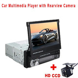 Podofo Car Stereo Audio Radio Bluetooth 1DIN 7 HD Retractable Touch Screen Monitor MP5 Player SD FM USB Rear View Camera - China / With 4 