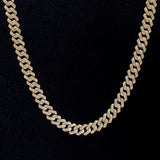 12mm Hip-Hop Jewelry cuban bling Plated Iced Out CZ Cuban Link Chain - Gold-color / 20 INCH - Men Necklaces