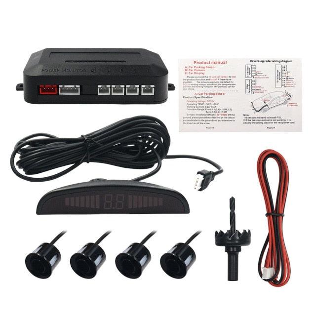 LED Display Auto Parking Sensors Car Back Up Radar Detector 4 Sensors Wireless Auto Parking Monitor System Car Reverse Indicator - DRE's Electronics and Fine Jewelry