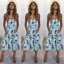 2019 New Women Print Floral Stripe Long dress Sexy V-Neck Sleevele Button Beach Casual Boho Midi Dress Plus Size 3XL vestidos - DRE's Electronics and Fine Jewelry