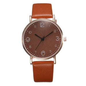 Top Style Fashion Women’s Luxury Leather Band Analog Quartz Wrist Watch Golden Ladies Women Dress Reloj Mujer Black Clock - Watches