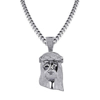 TOPGRILLZ New Ice out Jesus Corolla pendant hip hop Jewelry Fashion CZ Stone Necklace Cubic Zircon Link For Man Women Gift - DRE's Electronics and Fine Jewelry