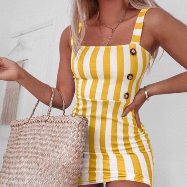 Casual Female Sundress Women Summer Dress 2020 Sexy Mini Dress Ladies Vintage Vestidos Backless Straps Plus Size Dresses Button - DRE's Electronics and Fine Jewelry