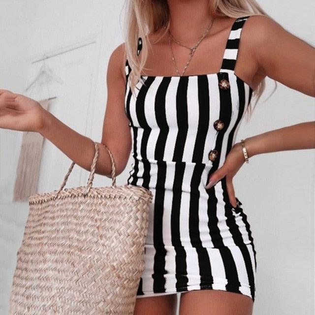 Casual Female Sundress Women Summer Dress 2020 Sexy Mini Dress Ladies Vintage Vestidos Backless Straps Plus Size Dresses Button - DRE's Electronics and Fine Jewelry