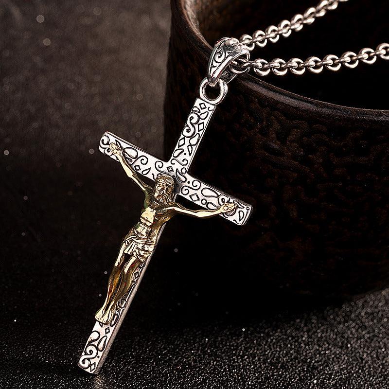 Jesus Cross Pendant 925 Sterling Silver Christian Necklace Pendant Men Fashion Jewelry Crucifix Jesus Cross pendant No Chain - DRE's Electronics and Fine Jewelry