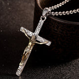 Jesus Cross Pendant 925 Sterling Silver Christian Necklace Men Fashion Jewelry Crucifix pendant No Chain - Necklaces
