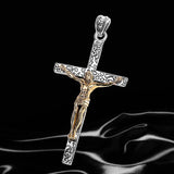 Jesus Cross Pendant 925 Sterling Silver Christian Necklace Men Fashion Jewelry Crucifix pendant No Chain - Necklaces