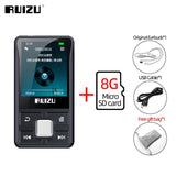 New RUIZU X55 Clip Sport Portable Sports Bluetooth MP3 8GB Color Screen Support TF Card,FM,HD Recording Functional Music Player - With Card 