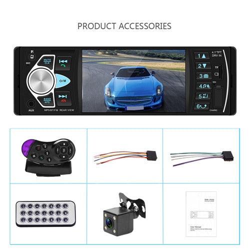 Podofo 4022D Car Radios 1 Din 4.1 Inch Audio Stereo Bluetooth FM Receiver USB Support Rearview Camera and Steering Wheel Control