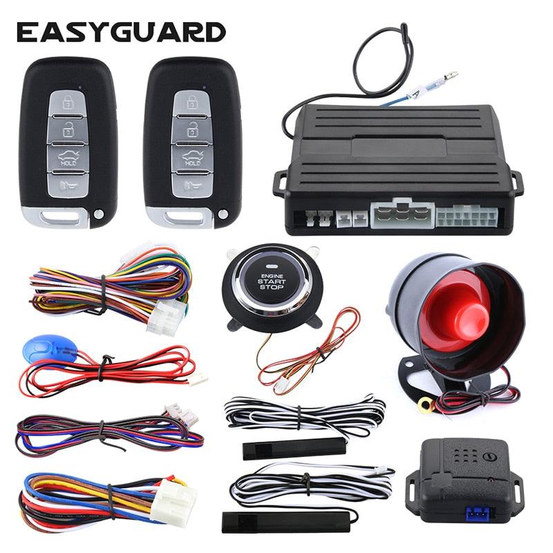 EASYGUARD PKE car alarm with keyless entry remote engine start universal vehicle keyless go shock warn push button - DRE's Electronics and Fine Jewelry