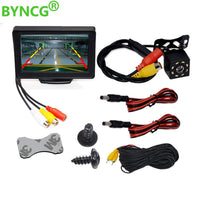 Car Rear View Camera Wide Degree 4.3" TFT LCD Color Display Monitor + Waterproof Night Vision Reversing Backup 2In1 Parking Reve