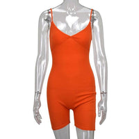 Black Gray Orange Sexy Strappy Knit Playsuit Bodycon Women Jumpsuit Party Club Romper Shorts V Neck Lady Jumper Short Overalls - DRE's Electronics and Fine Jewelry