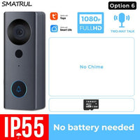 SMATRUL Tuya 1080P HD Video Doorbell Camera WiFi Wireless Smart Home Door Bell Outdoor Intercom 2 Way Audio LED Night Light USB - DRE's Electronics and Fine Jewelry