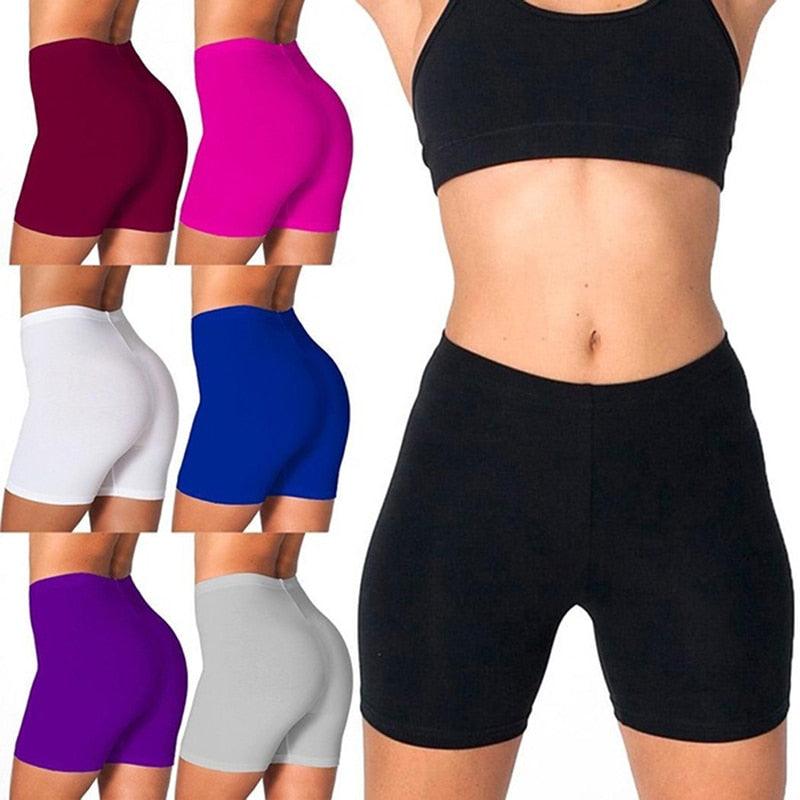 Fitness Shorts Large Size Stretch Cotton 3 Points Leggings Black White Gray Sports Shorts Female Feet Slim Three Points Shorts