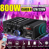 AK35 800W Home Digital Amplifiers Audio 110-240V Bass Audio Power bluetooth Amplifier Hifi FM USB Auto Music Subwoofer Speakers