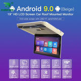 19 inch Display digital screen Android 9.0 Car Roof Monitor LCD Flip Down Screen Overhead Multimedia Video Ceiling Roof mount