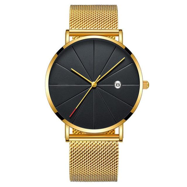 Steel Mesh Date Watch: Business Classic