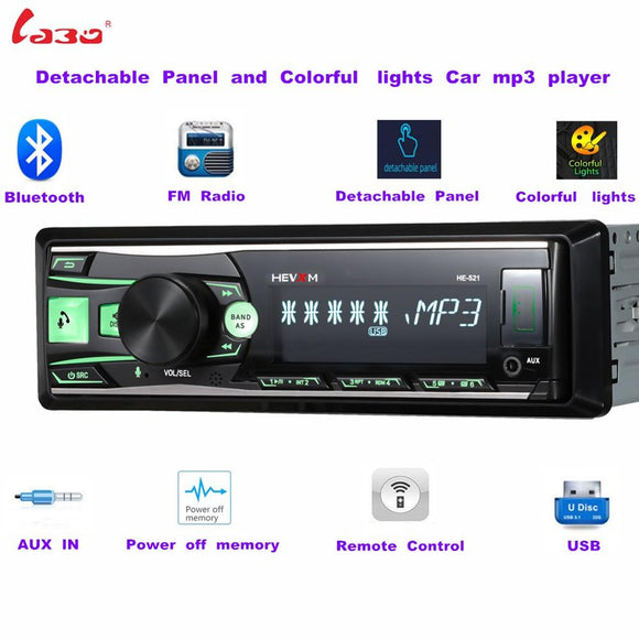 1DIN  2.5  inch 12V In-Dash  Stereo Voice Remote Control Removable Panel Bluetooth Autoradio FM USB AUX-IN MP3 Multimedia Player