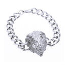 Domineering Alloy Lion Head Bracelet Men Stainless Steel Gold Color Franco Link Chain Biker Bracelet Men - DRE's Electronics and Fine Jewelry