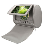 Cemicen 2PCS 9 Inch Car Headrest Monitor DVD Video Player 800*480 Zipper Cover TFT LCD Screen Support IR/FM/USB/SD/Speaker/Game - Grey No 