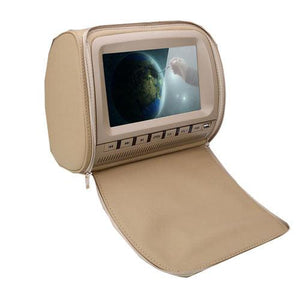 Cemicen 2PCS 9 Inch Car Headrest Monitor DVD Video Player 800*480 Zipper Cover TFT LCD Screen Support IR/FM/USB/SD/Speaker/Game - Ceiling & 