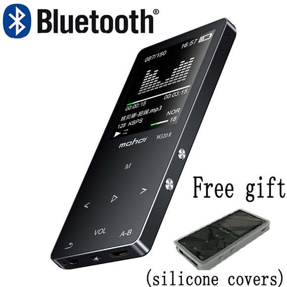 Mahdi M320 Metal Sport Mini MP3 Player bluetooth Portable Audio 4G/8G/16G with Built-in Speaker FM Radio APE Flac Music - Black / 8GB - 