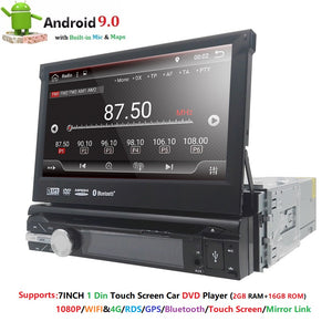 Universal 1 din Android 9.0 Quad Core Car DVD player GPS Wifi BT Radio BT 2GB RAM 32GB SD 16GB ROM 4G SIM LTE Network SWC RDS CD - DRE's Electronics and Fine Jewelry: Online Shopping Mall