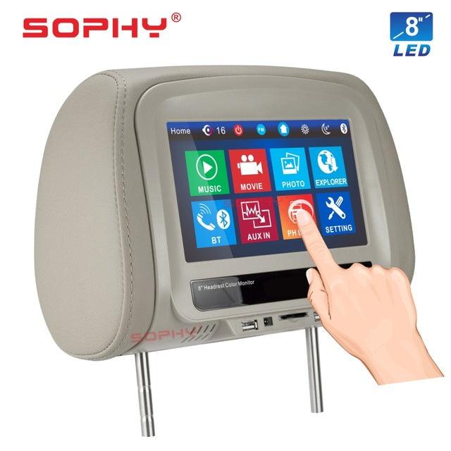 New 8 inches Touch Screen Universal Car Headrest Monitor Pillow Monitor Multi-Media Player Bluetooth FM IR MP5 Player SH8068-MP5