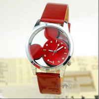 Relogio feminino  Mickey Women Watches quartz casual transparent hollow dial leather wristwatches women dress watch - DRE's Electronics and Fine Jewelry: Online Shopping Mall