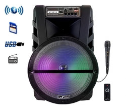 beFree Sound 15 Inch Bluetooth Portable Rechargeable Party Speaker with LED Lights - Home garden & living||Musical instruments||Amplifiers 